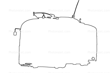 Muni, F-Line, Trolley, No. 1054, PCC, San Francisco, California, Outline, line drawing, shape