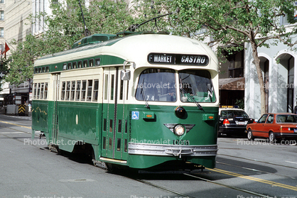 Chicago-Illinois, No. 1058, F-Line, Trolley, Muni, Market Street, San Francisco, California