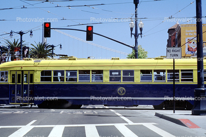 SF Municipal Railway (1940s), No. 1010, F-Line, Trolley, San Francisco, California, 1940s