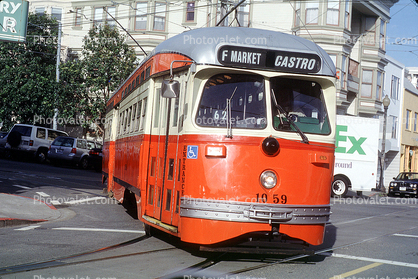 Boston-Massachusetts, No. 1059, PCC, F-Line, Municipal Railway, Muni, Castro District, 17th street, Castro District