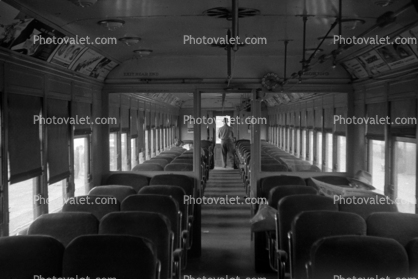 trolley interior, inside, Pacific Electric, Interurban, San Pedro, 1950s