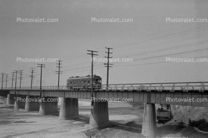 Bridge, shore, river, Pacific Electric, Interurban, San Pedro, 1950s
