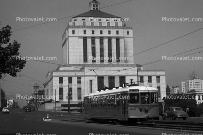 Key System Trolley, Lake Merritt, Alameda County Court building, interurban, 1940s