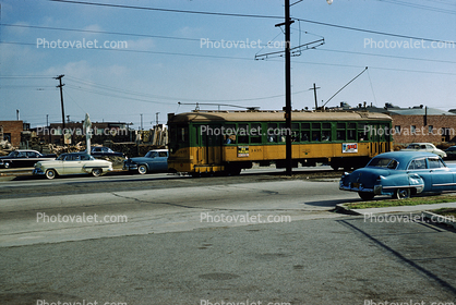 LATL, Los Angeles Transit Lines, 1435 Trolley, Cars, Gage Avenue, September 1958, 1950s
