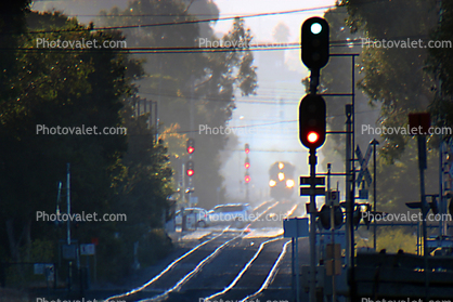 Railroad Tracks, Caltrain, Burlingame, California, San Francisco Peninsula Commuter