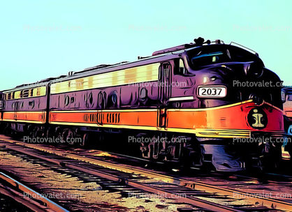 2037, Illinois Central E9A, IC 2037, 1950s, trainset, F-Unit