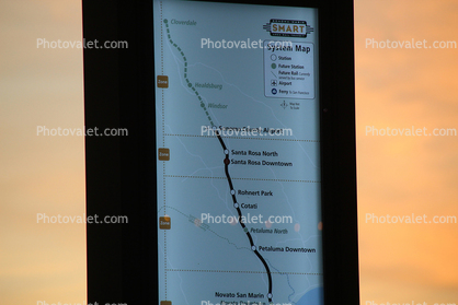 SMART Train Map, Santa Rosa California