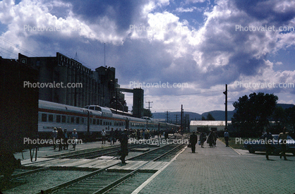 Observation Railcar, Train Station, platform, depot, Thunder Bay, 1950s