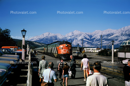 People, Passengers, Canadian National Railways, Diesel Electric Locomotive, F-Unit, August 1970