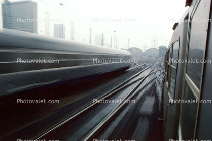 Railroad Tracks Streaking By, speed, motion blur, Frankfurt