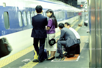 Waiting Passengers, Train Station, Depot, Terminal, Japanese Bullet Train, Tokyo