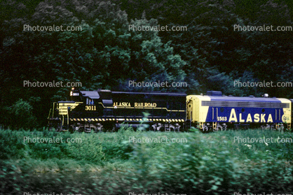 3011, Diesel Engine, Alaska Railroad, Portage, 1993