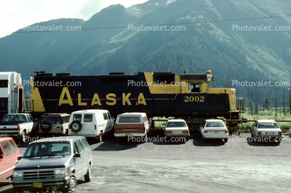 2002, Alaska Railroad, Portage, cars, Vehicle, Automobile, 1993