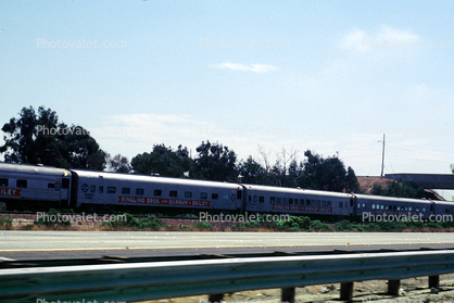 Ringling Brothers, Barnum & Bailey Circus train, Interstate Highway I-5, Oceanside