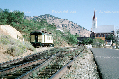 Passenger Railcar, church building, Virginia City Nevada