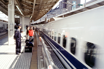 Passenger Railcar, Waiting Passengers, Japanese Bullet Train, Tokyo