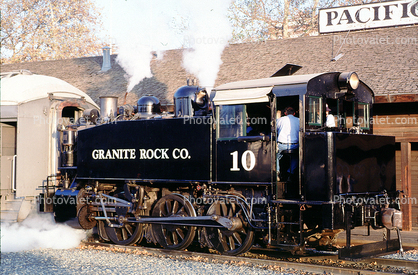 Granite Rock Co. Oil fired 0-6-0T engine originaly built for the U.S. Army, Sacramento