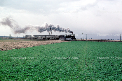 smoke, farm fields