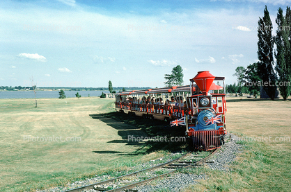 Hermann Park Railroad, 1863 C.P. Huntington, McGovern Lake, August 1975, 1970s