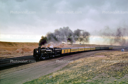 UP 844, 4-8-4, Buford, Smoke, Union Pacific, UP #8444, November 1971