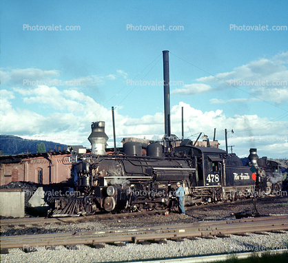 DRGW 478, Alco 2-8-2, Denver & Rio Grande Western, Rio Grande Line, 2-8-2 "Mikado" Type Locomotive, D&RGW, 1950s