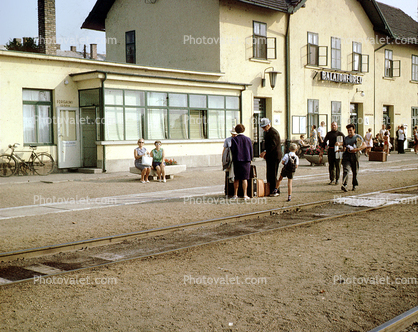 Balatonfured Railroad Station, resort town in Veszprem county, 1950s