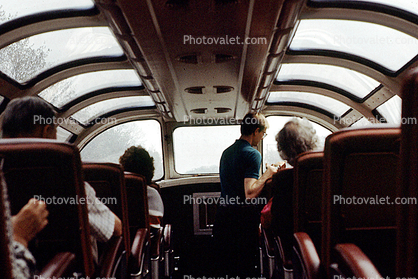 Inside an Observation Car, Vista Dome, Passenger Railcar, Canada, 1950s