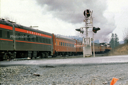 Southern Pacific Daylight, Cascade, Railroad Crossing Gate, Railcar, Caution, warning