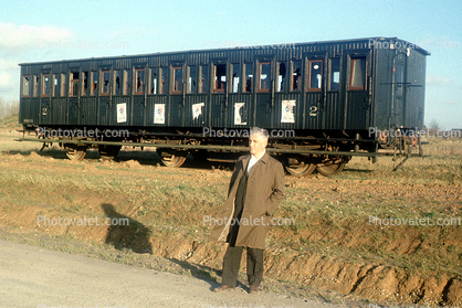 Man, Male, Passenger Railcar, 1940s