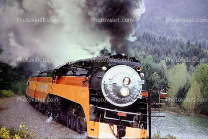 SP 4449, GS-4 class Steam Locomotive, 4-8-4, Southern Pacific Daylight Special, Minnow Creek