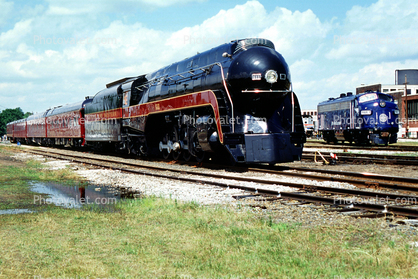 Chessie System, N&W J class steam 4-8-4 #611 Streamliners, Spencer North Carolina, Railroad Tracks