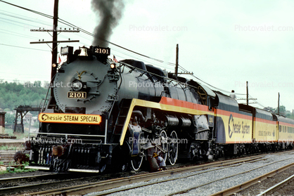 Reading 2101, Chessie System, Chessie Steam Special T-1 Steam #2101, Cumberland, MD, 1978, 1970s, Railroad Tracks