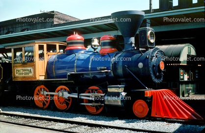 29, Chattanooga Choo-choo, wood burning steam locomotive, June 1975
