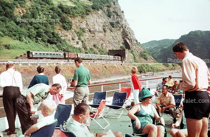 Rhine River, tunnel, boat, passengers