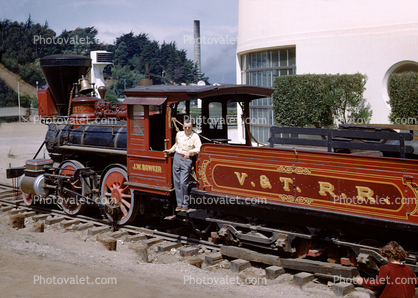 Virginia & Truckee # 21 (J W Bowker), Baldwin 2-4-0 locomotive, V &T  R R, 1940s