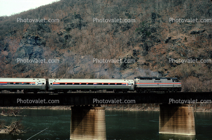 Train, River, Bridge, Harpers Ferry West Virginia