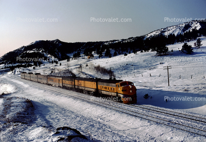 Rio Grande Zephyr, F-Unit Diesel Locomotive, Plainview Colorado, 1983