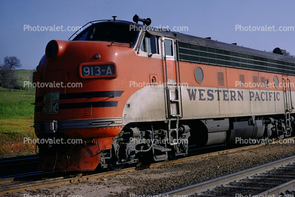 913-A, Western Pacific F-Unit Diesel Locomotive, F-Unit, WP 913, EMD FP7