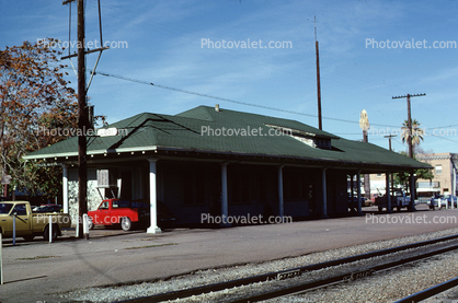 Southern Pacific Railroad Train Station, Depot, Building, Lodi California, 1970s