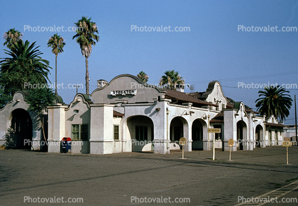 Western Pacific Railroad Train Station, Depot, Building, Stockton California, August 1968, 1960s