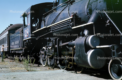 Sierra Railroad #28, Steam Locomotive, 2-8-0, Tuolumne, October 1963, 1960s
