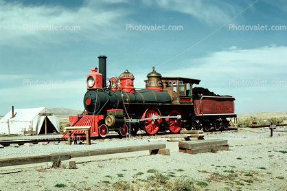 Union Pacific 119, 4-4-0 Steam Locomotive, Promontory Point, Sunny Side Tent, Golden Spike N.H.S., 1978