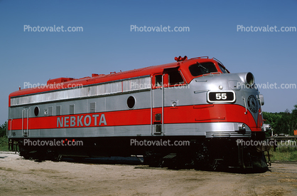 NRI 55 Nebkota Railway, EMD FP7A, Bethel Minnesota