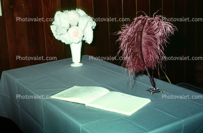 Quill Pen, feather, guest book, 1975, 1970s