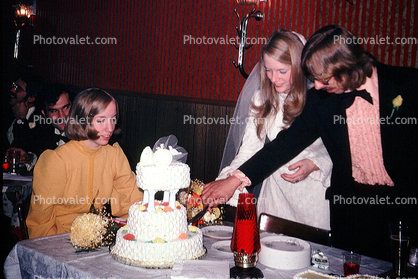 Cake, Bride & Groom, bowtie, September 1974, 1970s