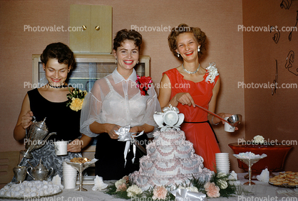 Three Ladies at a Wedding, Cake, Punch