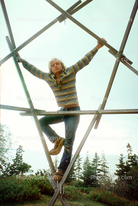 Bear Island, Penobscot Bay, Maine, photo by Jaime Snyder, 1975, Geodesic Dome, 1970s