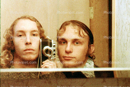 Mirror, Olympia, Washington State, 1973, 1970s, selfie