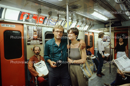 Me and Linda in a subway train