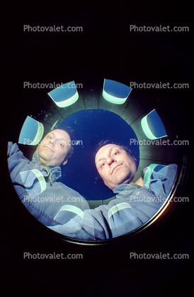 the venerable coit towr in circular view, selfie, 15 May 1990